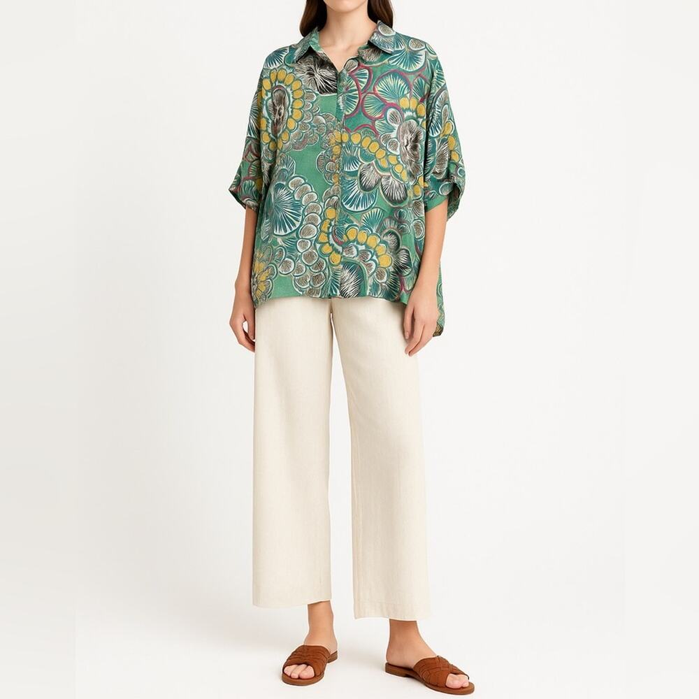 EE:SOME Oversized Dolman Sleeve Floral Print Blouse | S | Eclectic Boho Resort